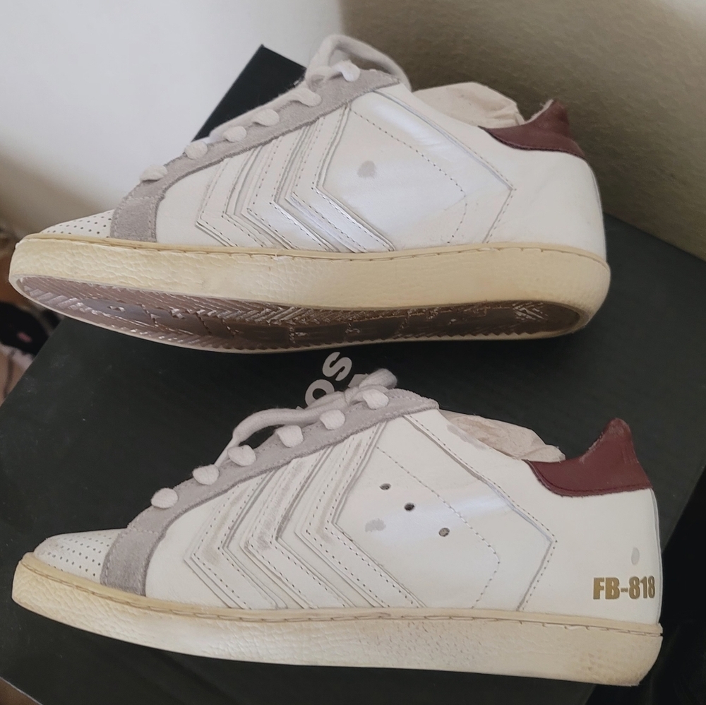 Freebird by Steven White Sneakers with Maroon Heel